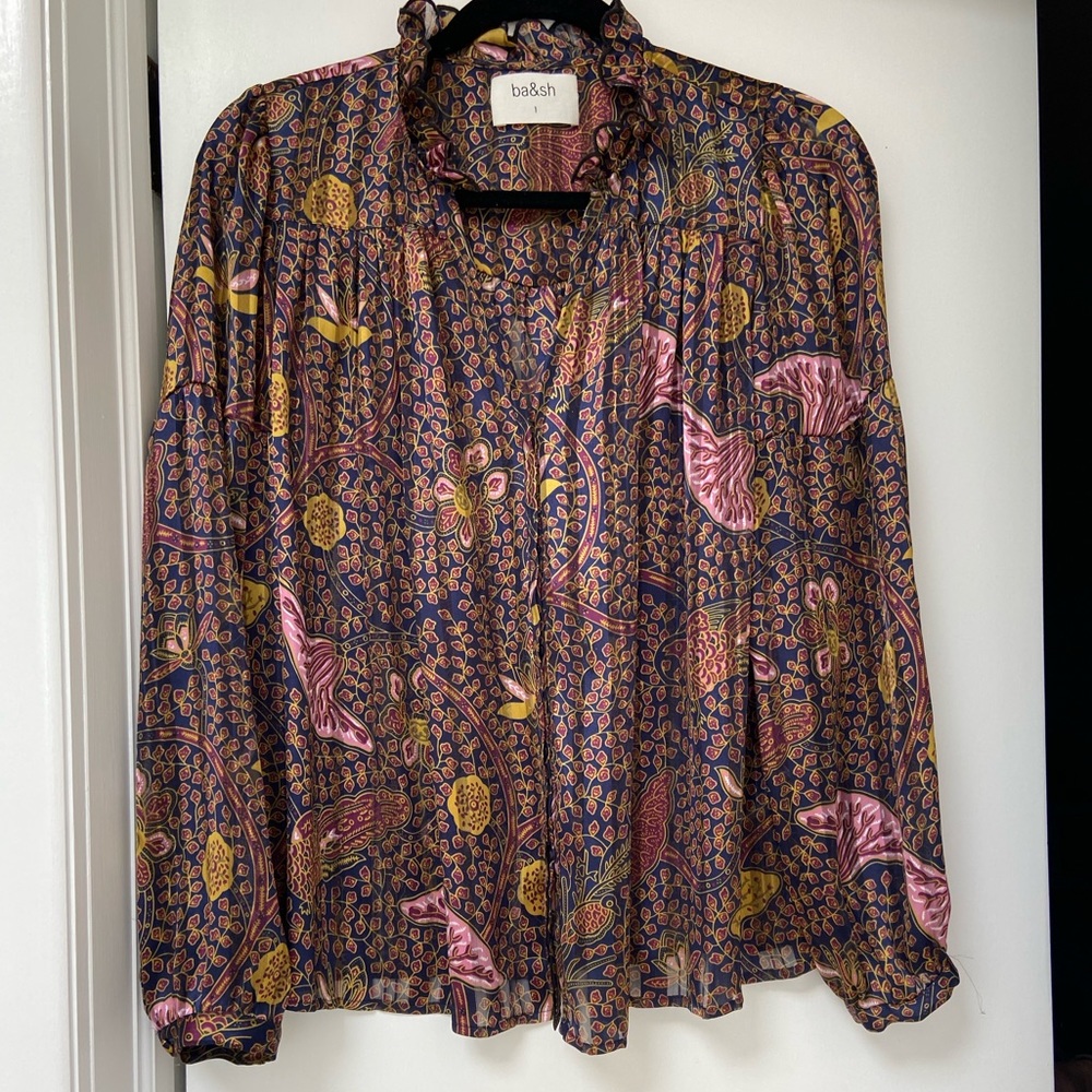 Ba&sh v-neck ruffle trim blouse